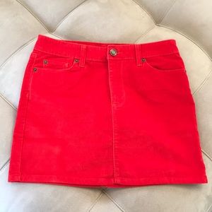 Red corduroy skirt